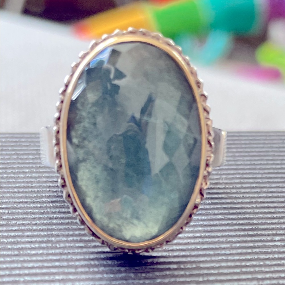 Jamie joseph moss aquamarine oval yellow gold ruffled ring
